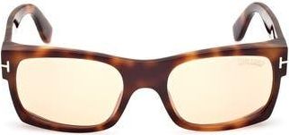 Tom Ford 56mm Rectangle Sunglasses in Blonde Havana /Brown at Nordstrom Rack