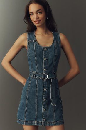 Paige Maxine Belted Denim Mini Dress