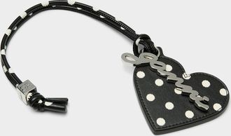 Ganni Dotted heart-shaped mirror bag charm