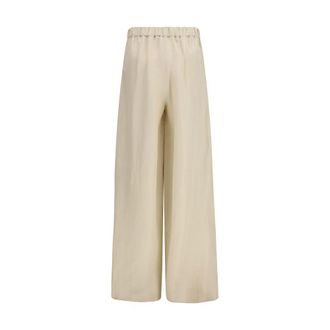 Max Mara Womens Beige Linen Casual Pants