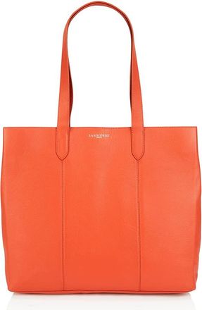 Silver Street London Womens Amber Leather Handbag Laptop/Tote Bag Large Shoulder Bag Designer Lightweight (Orange)