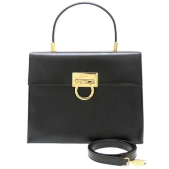 Ferragamo Pre-owned Handbags, female, Black, Size: ONE SIZE Pre-owned Leather Handbag