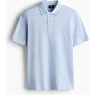 H&M Regular Fit Polo Shirt in Light Blue at Nordstrom, Size Xx-Large