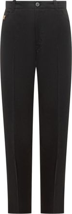 Versace Black Tailored Flat Front Pants