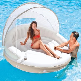 Intex 58292 Isola Galleggiante Lounge Gonfiabile 2 Persone 199x150 Cm Parasole - Intex