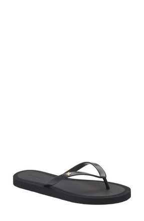 Tory Burch Kira Flip Flop in Perfect Black /Gold at Nordstrom, Size 12