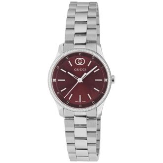 Gucci Rond Roestvrijstalen Armbandhorloge - Dames - Horloges - Grijs - ONE Size - Accessoires