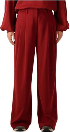 Moss Copenhagen Mschhenrika HW Pants - Dames - Wijde Broeken - Rood - XS - Broeken