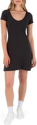 Hurley Gem Cotton Rib Minidress in Off Black at Nordstrom Rack, Size X-Small
