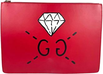 Gucci Red Color Leather Shoulder Bag (Pre-Owned)