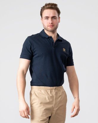 Belstaff Mens Belstaff Cotton Pique Polo Shirt in inkwell