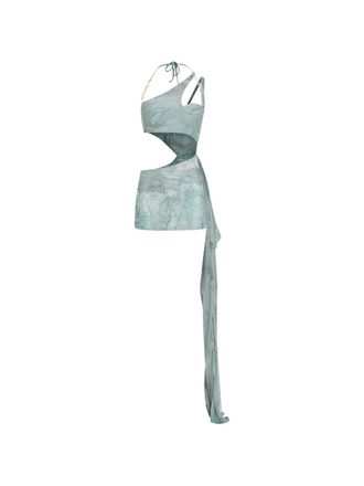 Amir Slama x Jade Picon asymmetrische mini-jurk met uitgesneden details - Blauw