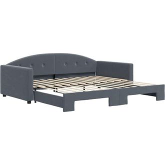 vidaXL Sof&aacute; Cama Nido Terciopelo Gris Oscuro 100x200 Cm Vidaxl