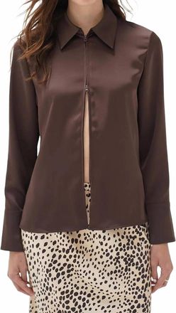 LnA Jude Collared Blouse In Cacao