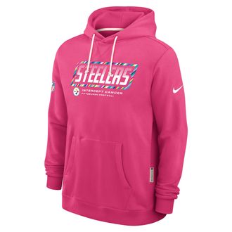 Nike Pittsburgh Steelers Crucial Catch Sideline Standard Issue Nike Mens Dri-FIT NFL Pullover Hoodie in Pink | 03AZ68XZUS-F9R
