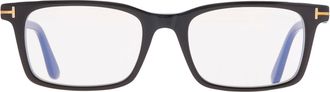 Tom Ford Blue Light Block with Smoke Clip-On Rectangular Mens Eyeglasses FT6175-B 001 53