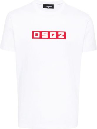 Dsquared2 White DSQ2 logo-appliqu T-shirt