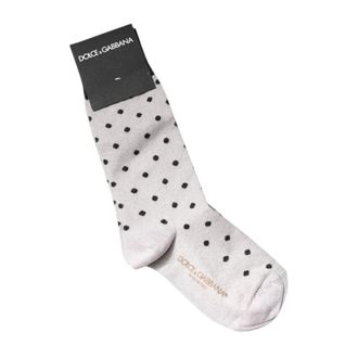 Dolce & Gabbana Socks, female, Gray, Size: ONE SIZE Polka Dot Crew Socks
