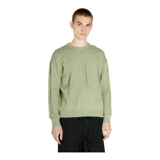 Fa Round-neck Knitwear, male, Green, Size: L Skeleton Sweater