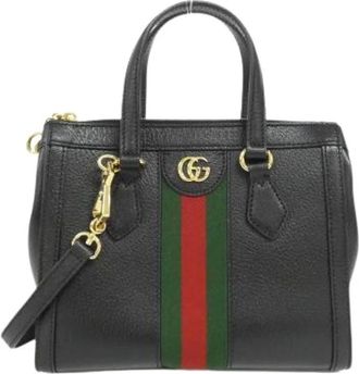 Gucci Pre-owned Handbags, female, Black, Size: ONE SIZE Pre-owned Leather Handbag