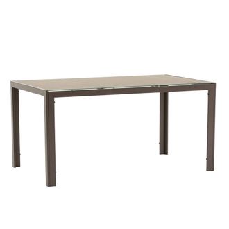 Siediti Fuori e Dentro Mesa rectangular 150x90 cm de aluminio y tapa de vidrio granito