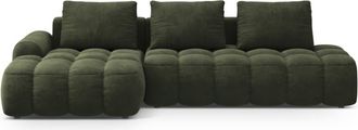 Cosmopolitan Design Sof&aacute; cama esquinero izquierdo con ba&uacute;l 3 plazas terciopelo verde