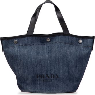 Prada Pre-owned Womens Denim Tote Bag - Dark Blue Textile - One Size