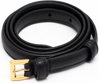 Prada Prada 1 cm Saffiano lederen riem zwart