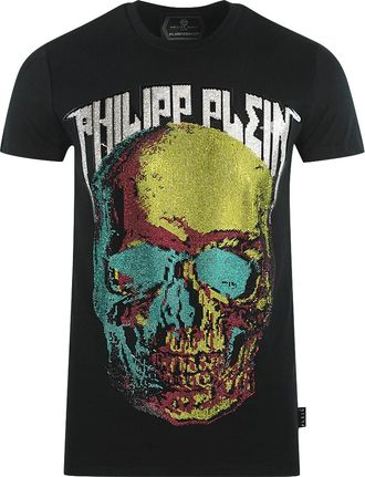 Philipp Plein groot meerkleurig doodshoofd zwart T-shirt