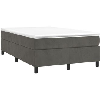 vidaXL Vidaxl - Cama Box Spring Con Colch&oacute;n Terciopelo Gris Oscuro 120x200 Cm