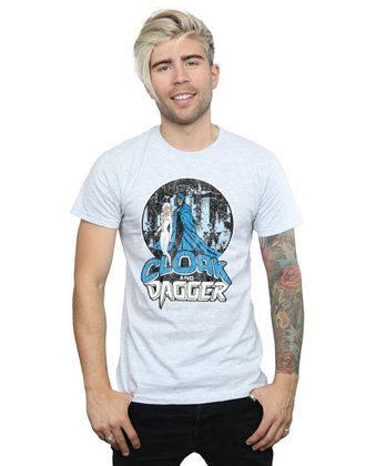 Absolute Cult Marvel Mens Cloak and Dagger Retro T-Shirt Sport Grey Large