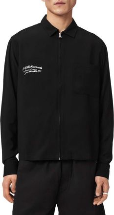 AllSaints Buck Embroidered Jacket in Surge Black at Nordstrom, Size Xx-Large