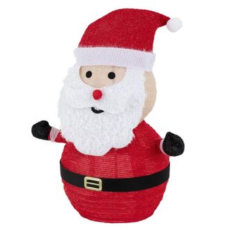 ECD Germany Pap&aacute; Noel de navidad 68 cm decoraci&oacute;n con 30 luces LED blanco c&aacute;lido