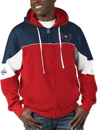 Starter Mens Starter Red/Navy Washington Capitals Power Forward Full-Zip Hoodie at Nordstrom, Size Medium