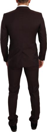 Dolce & Gabbana Mens Bordeaux Wool Martini Slim Fit Suit