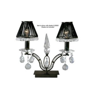Netlighting Tara Table Lamp 2 Light Black Chrome Crystal