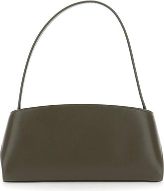 Ferragamo Womens Shoulder Bag Hug East West Green Leather Calf