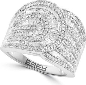 Effy 14K White Gold Diamond Swirl Statement Ring in 14K Gold at Nordstrom, Size 7