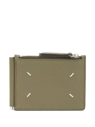 Maison Margiela leather wallet - unisex - Viscose/Grained Calf Leather - One Size - Green