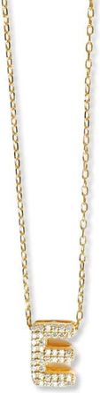 Argento Vivo Cubic Zirconia Bubble Inital Pendant Necklace in Gold - E at Nordstrom