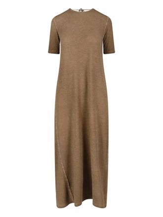 Uma Wang Brown Worn-Wash Fabric Maxi Dress
