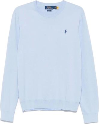 Polo Ralph Lauren Maglione Girocollo con Logo Ricamato - - Knitwear - Uomo - Blu - S