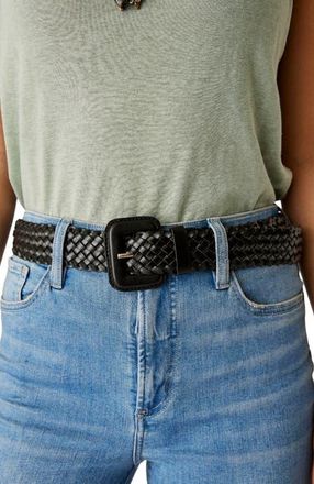 Carve Designs Woven Leather Belt in Black at Nordstrom, Size X-Small