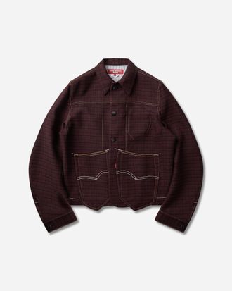 Junya Watanabe Men s Levis Curved Jacket Burgundy / Black