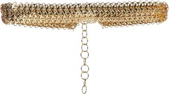 Paco Rabanne Womens Belt With Gold Brass Discs