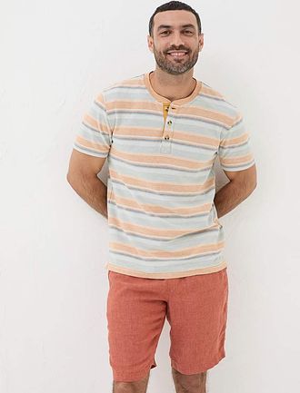 FatFace Trescowe Textured Stripe Polo