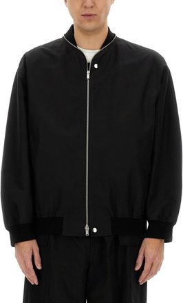 Jil Sander Black Solid Mock Collar Jacket
