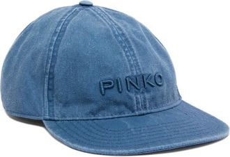 Pinko Cappello in cotone con ricamo - Blu
