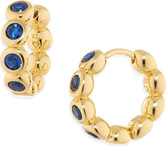 Missoma Small Tennis Hoop Earrings in Gold/Blue at Nordstrom