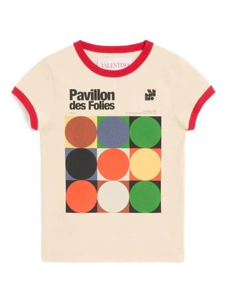 Valentino Garavani graphic-print T-shirt - women - Cotton - S - Neutrals